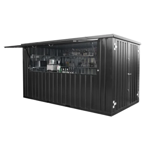 Recipiente de barra removível 4 × 2 metros xl preto ral 9005